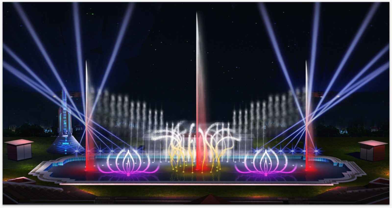 Multimedia Laser and Fountain Show